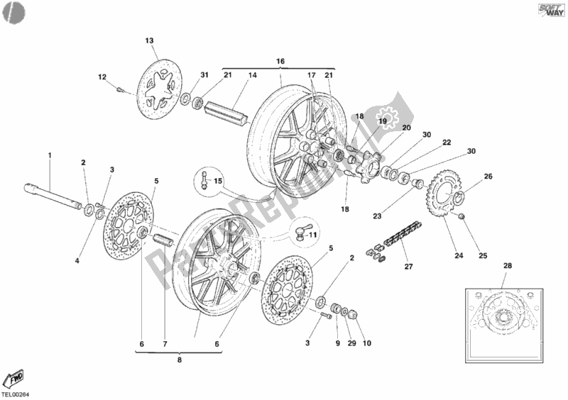 Toutes les pièces pour le Roues du Ducati Superbike 749 R 2006